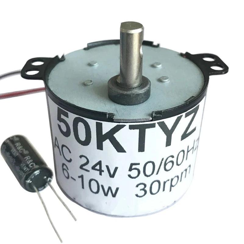 50KTYZ Permanent Magnet Synchronous Motor 6W With Fixed Bracket AC 12V 24V 110V 220V Geared Speed 1rpm to 60rpm Reversed CW CCW