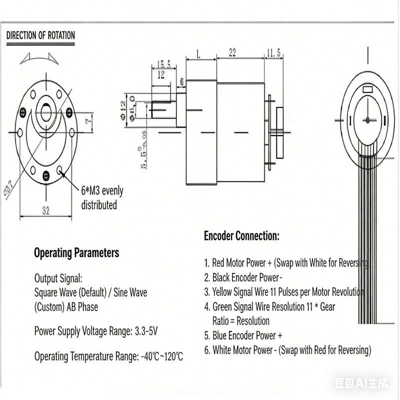 JGB37-520 DC Gear Motor with Hall Encoder, 6V 12V 24V Low Speed Reversible Motor for Balancing Car & Robot