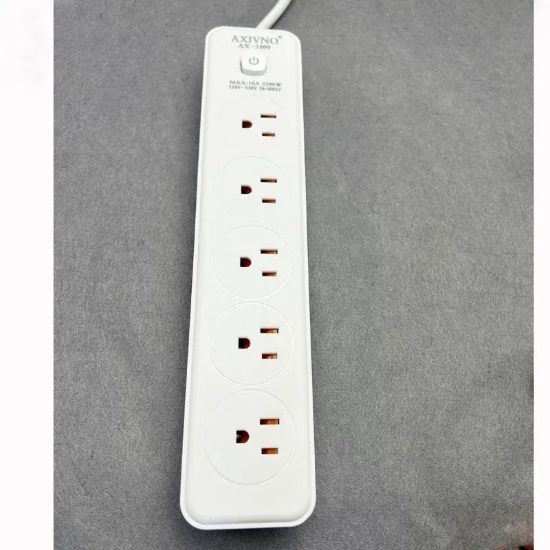 US power strip, 110V surge protector, American outlet extension cord, Taiwan power strip, 5 outlet US power strip, 2m 3m 5m long cord power strip, flame retardant power bar, home office surge suppressor