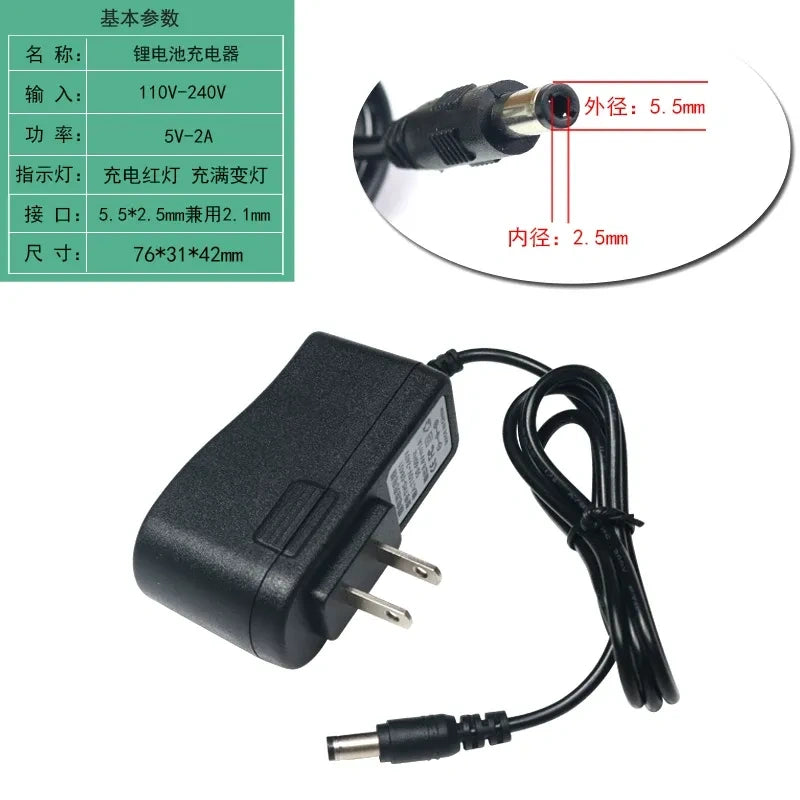 5V 2A laser level charger, 10W universal laser adapter, standard laser level power supply, 2A 5.5mm DC charger