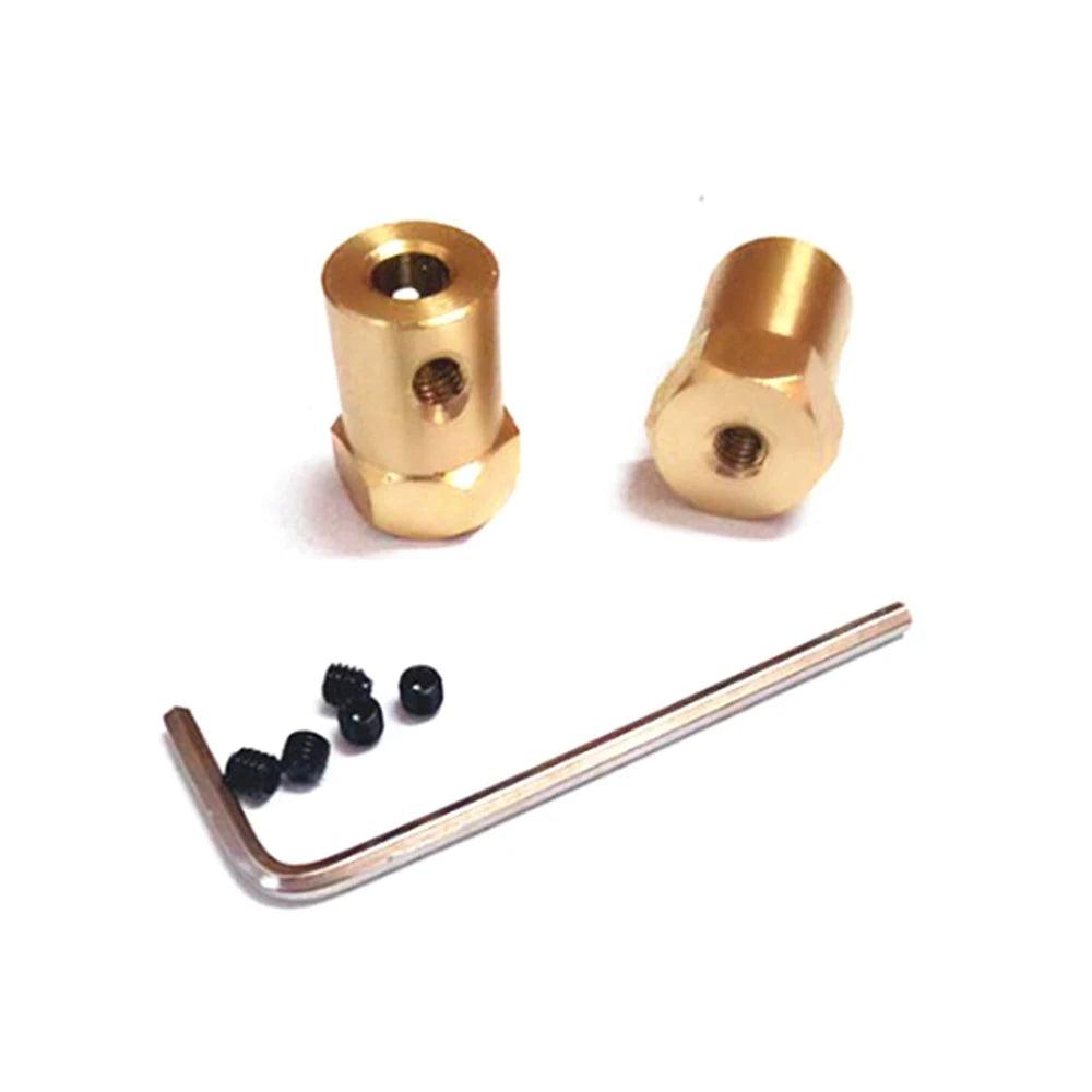 5pcs Hexagon Coupling 2mm 3mm 3.17mm 4mm 5mm 6mm 7mm 8mm Brass Copper Rigid Wheel Hub Motor Connector Sleeve Smart Car - electrical center b2c