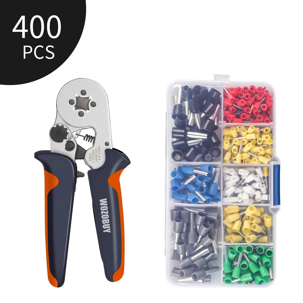 Hexagonal Ferrule Crimp Tool Wire Ferrule Crimping Tool HSC8 6-6/6-4 Self-adjustable Ratcheting Crimper for AWG23-10 0.25-6.0mm² - electrical center b2c