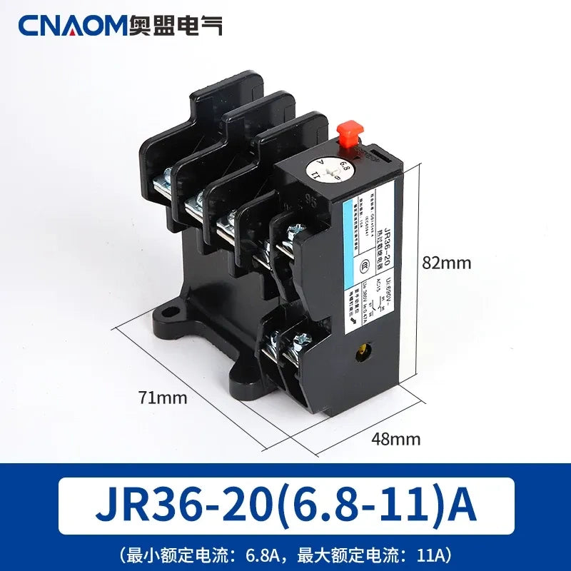 JR36 thermal overload relay, motor overload protector, phase loss protection relay,JR36-20 6.8-11a