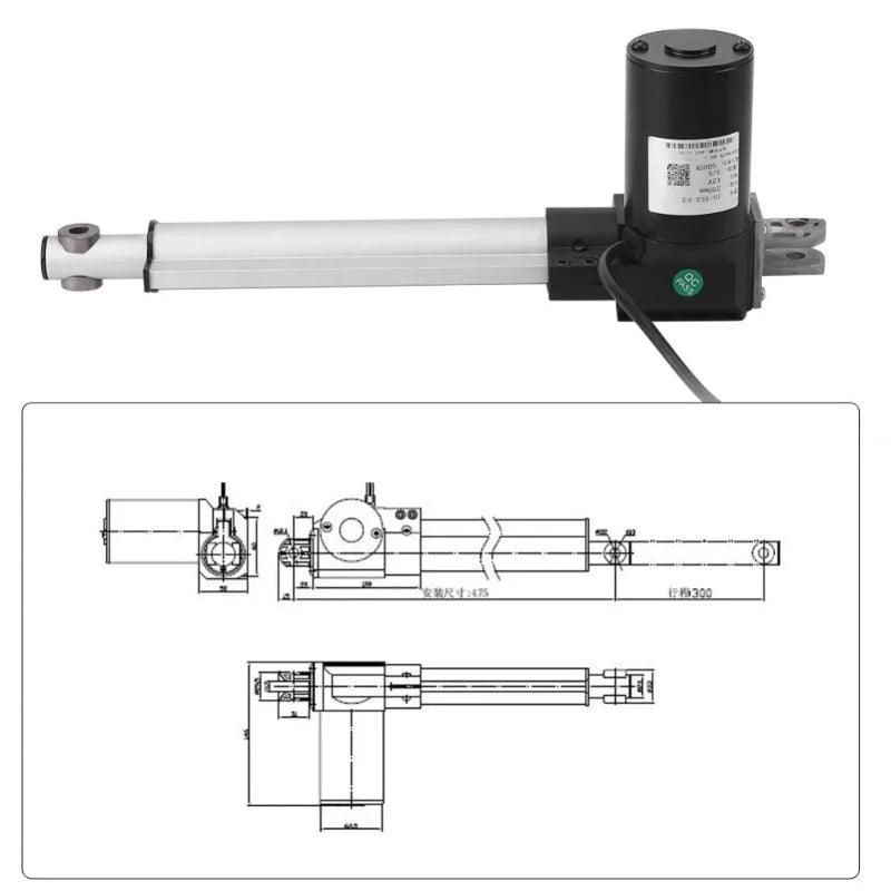 SZMWKJ 6000N 12V Linear Actuator 4-18 Inch Stroke – Heavy Duty Electric Motor For RV, Auto, Medical Use
