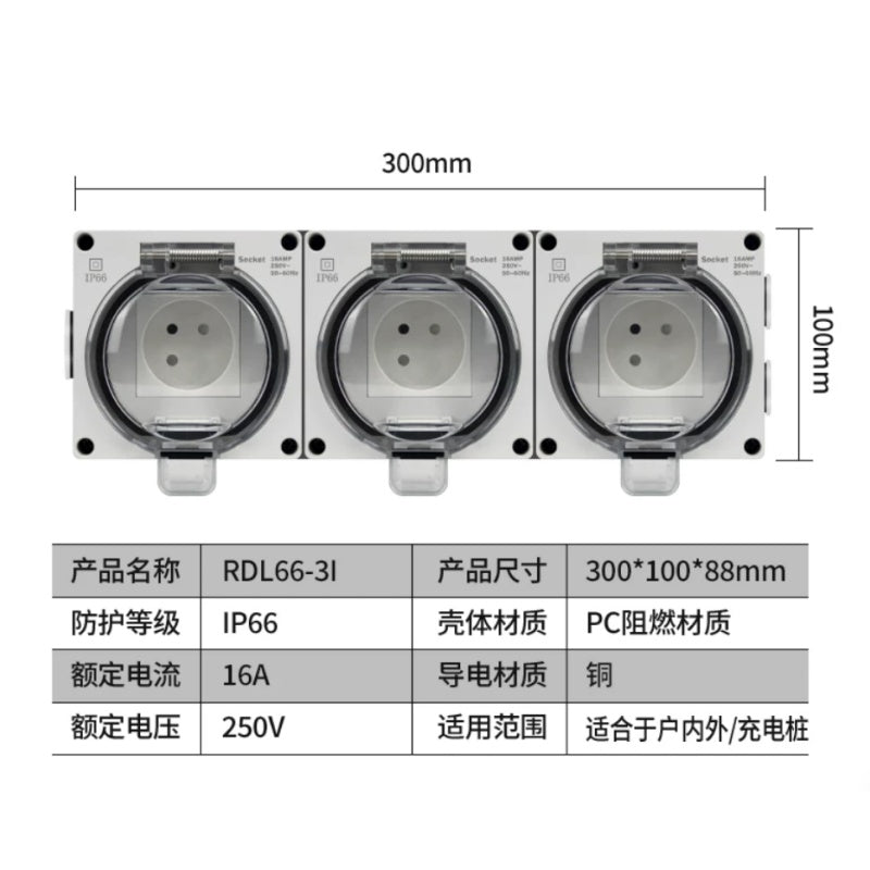 Israel 16A 86-Type Outdoor Waterproof Wall Socket