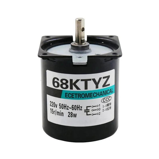 68KTYZ Synchronous Motor Permanent Magnet 28W AC 110V 220V Geared Speed 2.5rpm-110rpm High Torque 100KG CW CCW Reversed Forward