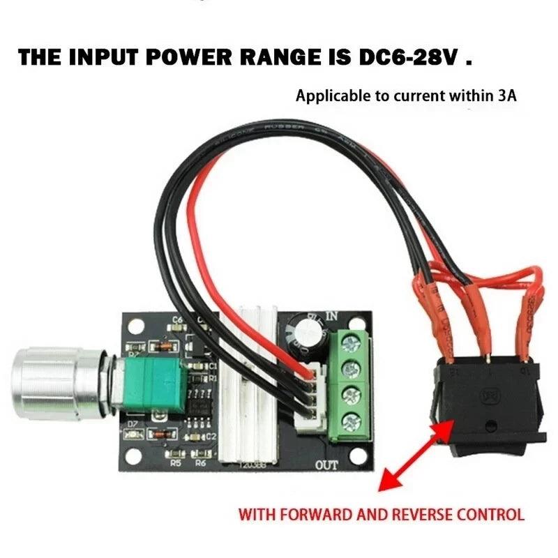 6V 12V 24V DC Motor Controller PWM Speed Pause Start Reversed CW CCW Regulator DC6V-28V 3A 80W Drive Module Switch Governor,dc motor controller 12v