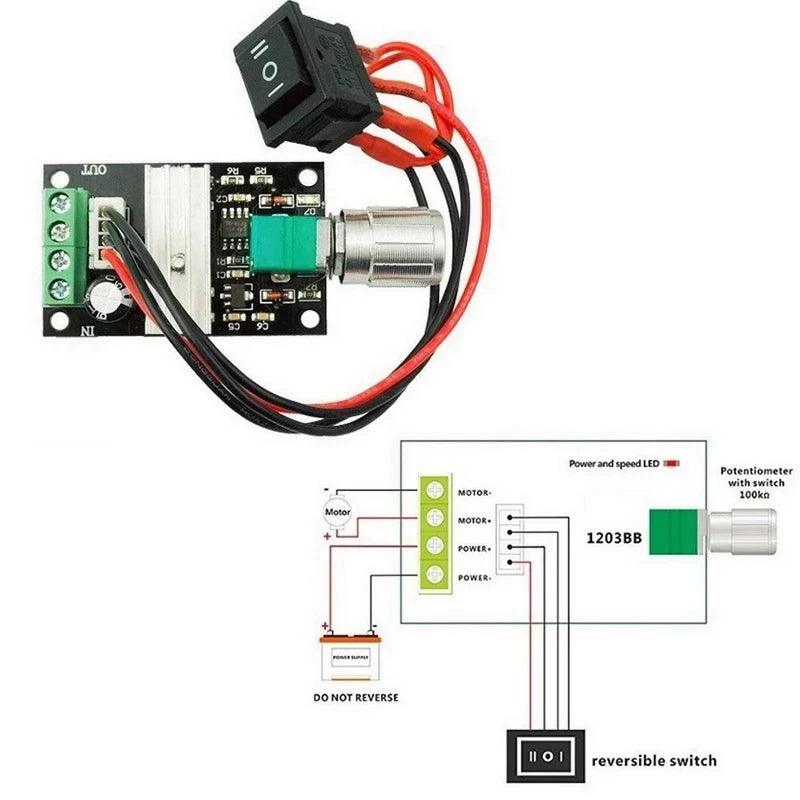 6V 12V 24V DC Motor Controller PWM Speed Pause Start Reversed CW CCW Regulator DC6V-28V 3A 80W Drive Module Switch Governor,dc motor controller 12v