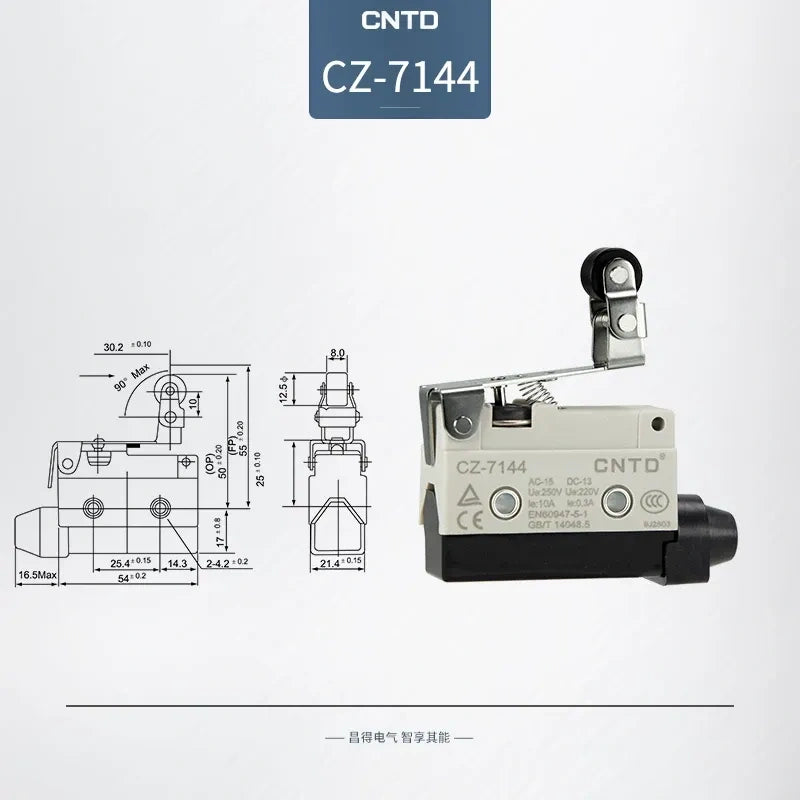 CNTD CZ-7144 Micro Switch ,Horizontal SPDT Limit Switch, 10A250VAC Momentary Limit Switch,  