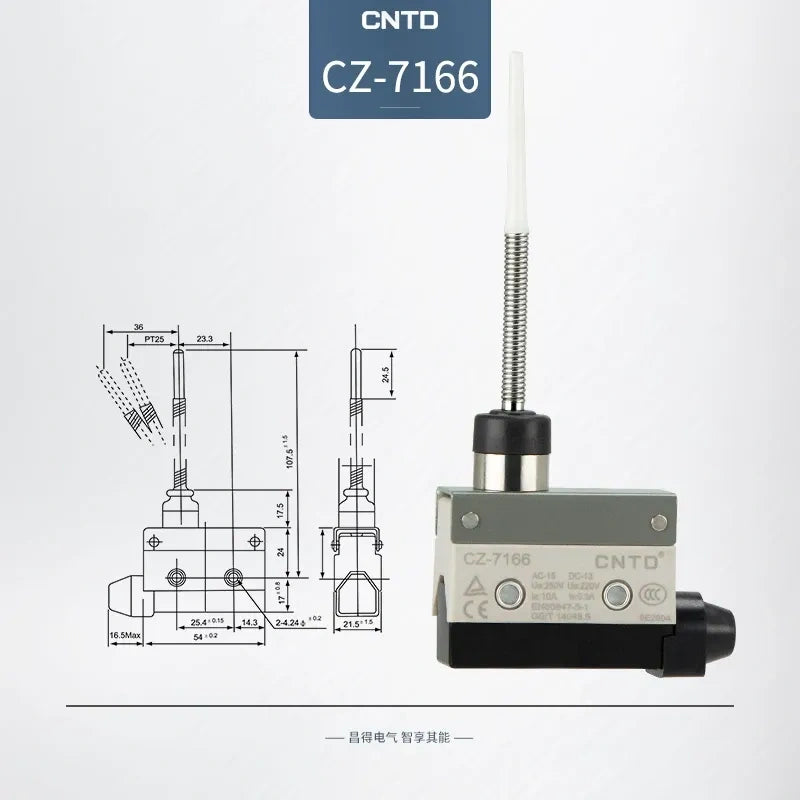 CNTD CZ-7166 Micro Switch ,Horizontal SPDT Limit Switch, 10A250VAC Momentary Limit Switch,  