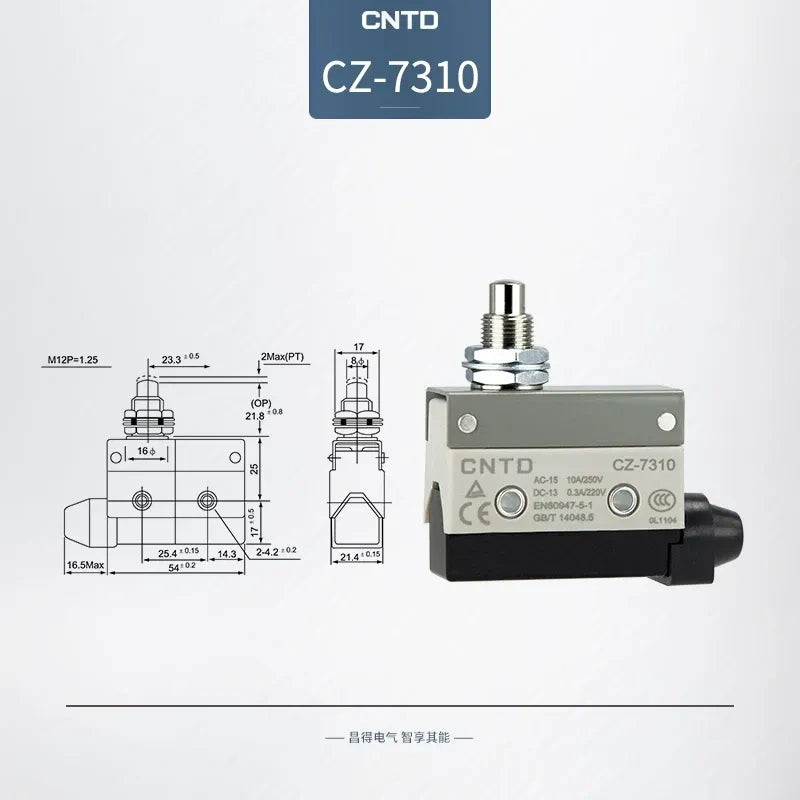 CNTD CZ-7310 Micro Switch ,Horizontal SPDT Limit Switch, 10A250VAC Momentary Limit Switch,  