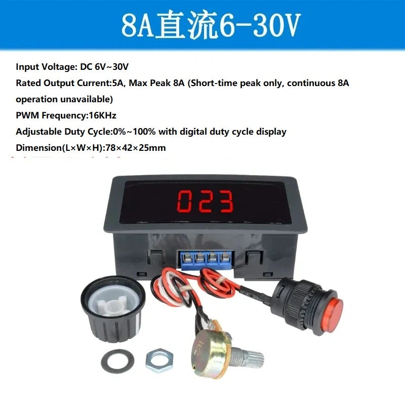 dc motor speed controller,pwm speed regulator,led dimmer module,dc fan speed control,8A DC6-30V speed controller,aquarium water pump speed control,led strip brightness dimmer,brushed dc motor control,