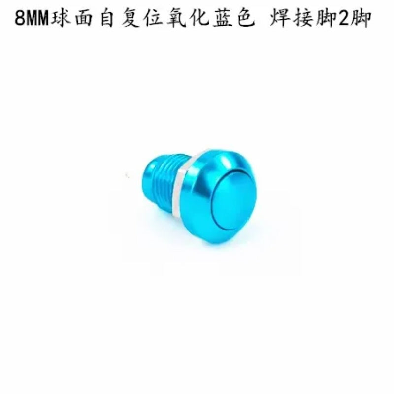 8mm push button switch, metal push button, momentary switch, self-reset switch, latching switch, 2 pin switch, waterproof switch, mini tact switch, round push button, automotive switch, industrial control switch, DIY electronics switch, 8mm metal switch, SPST switch, 1NO switch, welding terminal switch