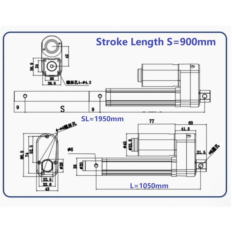 Linear Actuator with Hall Encoder