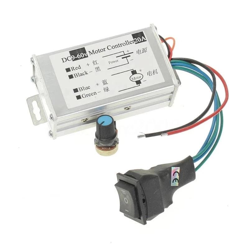 9V 12V 18V 24V 48V DC Motor Controller PWM Speed DC9V-60V 20A 1200W Regulator Pause Start Reversed CW CCW Switch Governor,dc motor controller 12v
