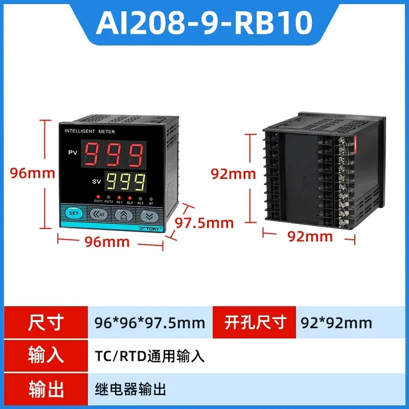 toky ai208-9-rb10 pid temperature controller,rb10 relay,universal pt100 thermocouple temp control meter,industrial oven temperature controller