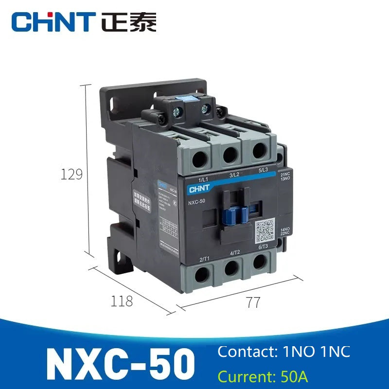 chint nxc contactor,kunlun nxc ac contactor,original chint magnetic contactor NXC-50 1NO+1NC 50A din rail contactor 