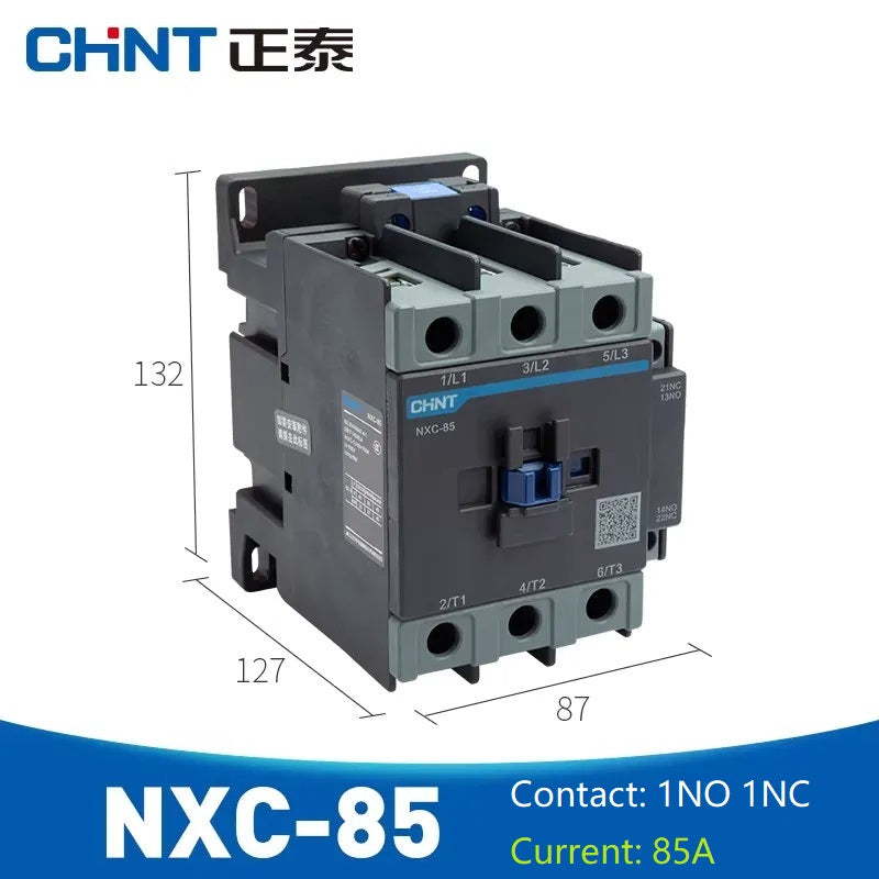 chint nxc contactor,kunlun nxc ac contactor,original chint magnetic contactor NXC-85 1NO+1NC 85A din rail contactor 