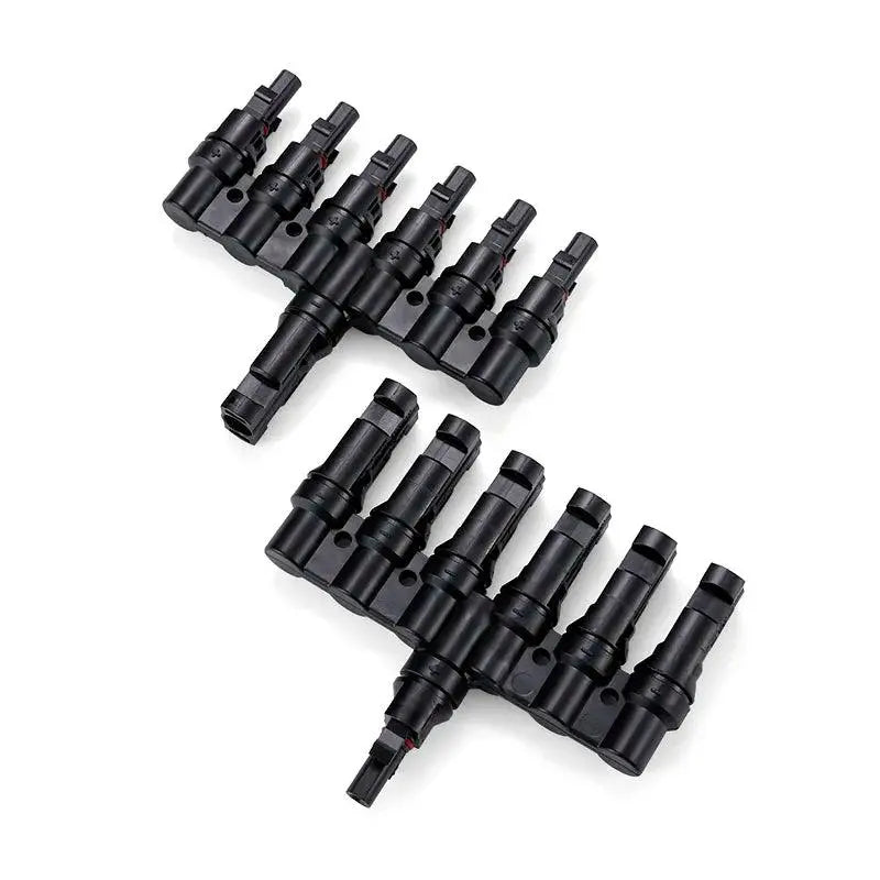 1 Pair x Male Female M/FM 6 to 1 Solar Panel Connector Cable Splitter Adapter  PV 6T Branch parallel Connector - electrical center b2c