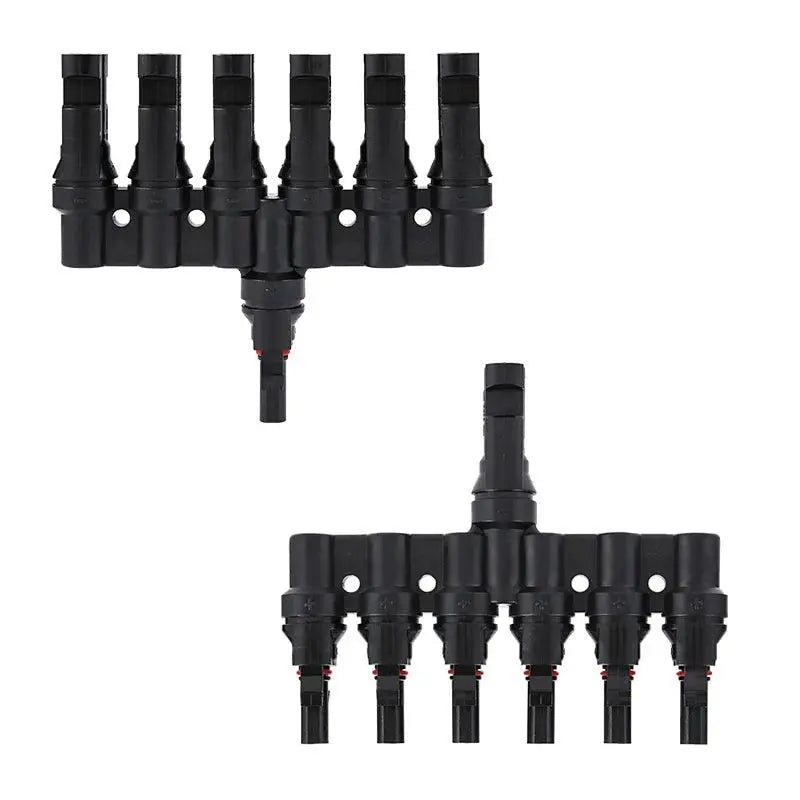 1 Pair x Male Female M/FM 6 to 1 Solar Panel Connector Cable Splitter Adapter  PV 6T Branch parallel Connector - electrical center b2c