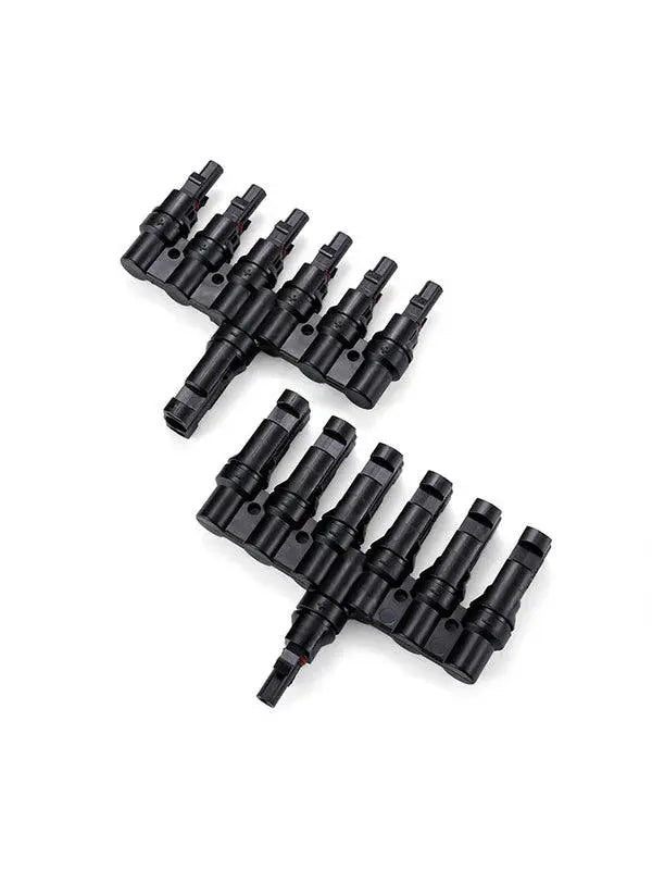 1 Pair x Male Female M/FM 6 to 1 Solar Panel Connector Cable Splitter Adapter  PV 6T Branch parallel Connector - electrical center b2c