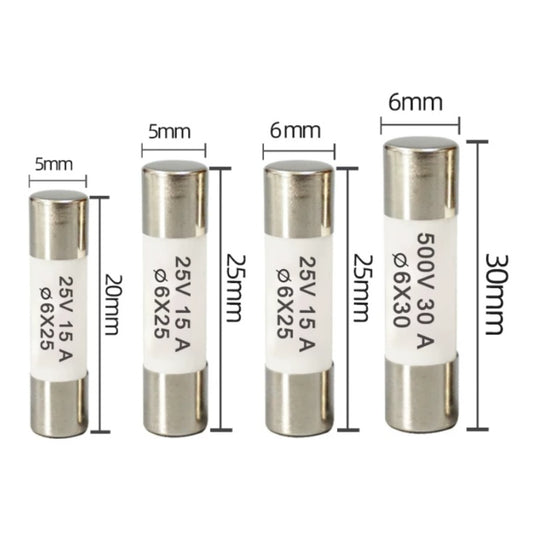 ZhengRong R054 Fuse, R055 Ceramic Fuse, R057 R058 Fuse, 0.5A-30A Fuse, 250V 500V Fuse, 5x20mm Ceramic Fuse, Circuit Protection Fuse, Ceramic Cartridge Fuse, ZhengHao Fuse, 100Pcs Box Fuse