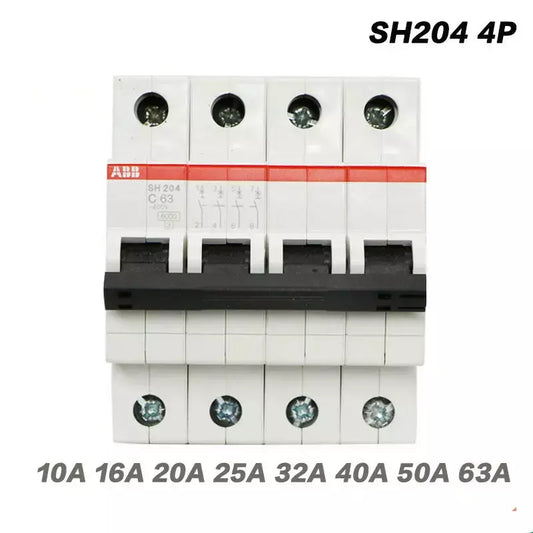 ABB Electric SH204 All Series MCB Miniature Circuit Breaker Air Switch 4P C10A 16A 20A 25A 32A 40A 50A 63A