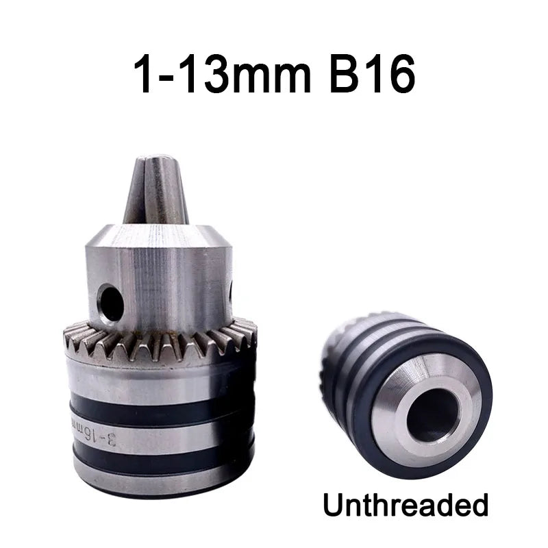 1pcs Thread Drill Chuck 1-13mm 3-16mm B16 B18 1/2 Conversion Drill Chuck Wrench Into Electric Drill Keyless 3 Jaw Chuck
