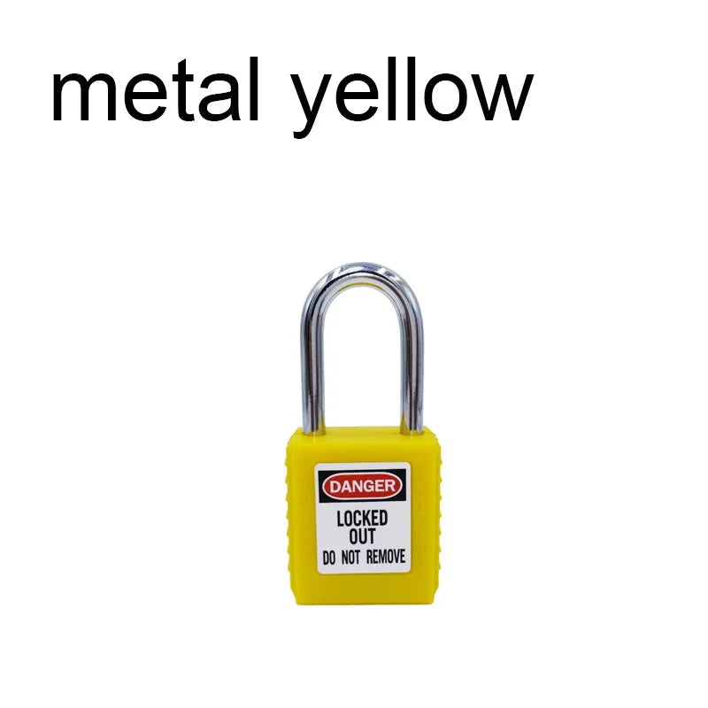 ABS Lock Security Padlock Engineering Lock Plastic Shackle Steel 38mm Nylon Non Conductive Safety Padlock with 2 Unique Key