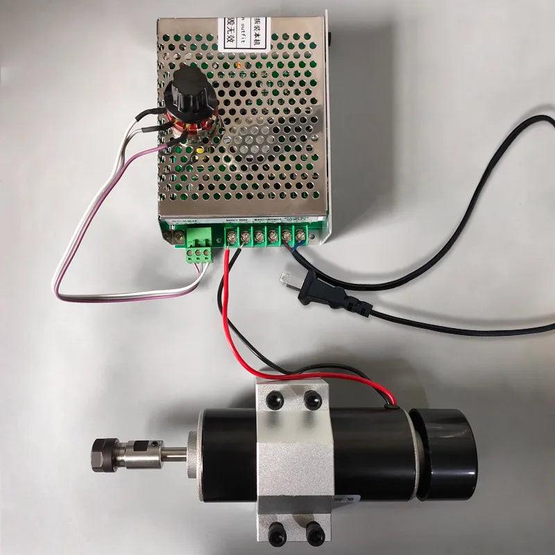 500W 100V DC Spindle Set 0~110VDC Adjustable Speed Governor Power Supply Both 110VAC & 220VAC for Engraving Machine