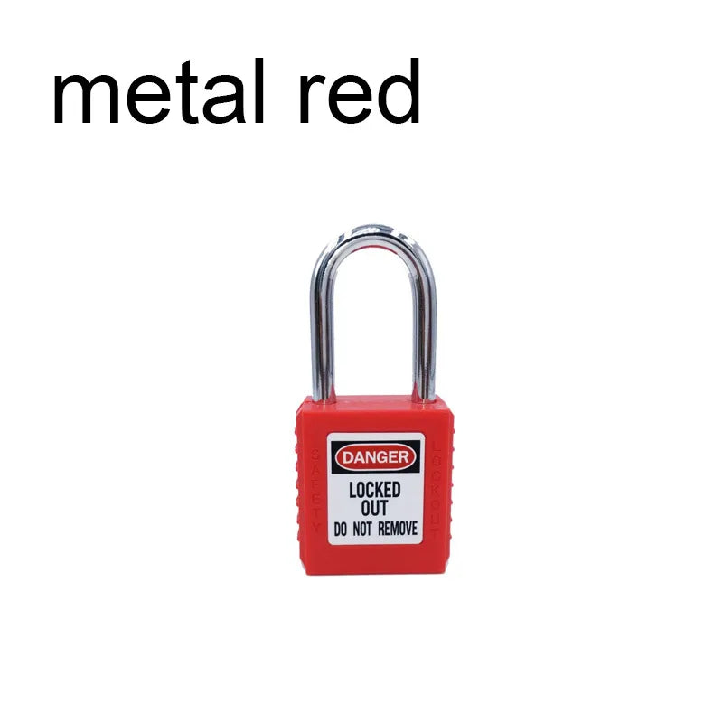 ABS Lock Security Padlock Engineering Lock Plastic Shackle Steel 38mm Nylon Non Conductive Safety Padlock with 2 Unique Key