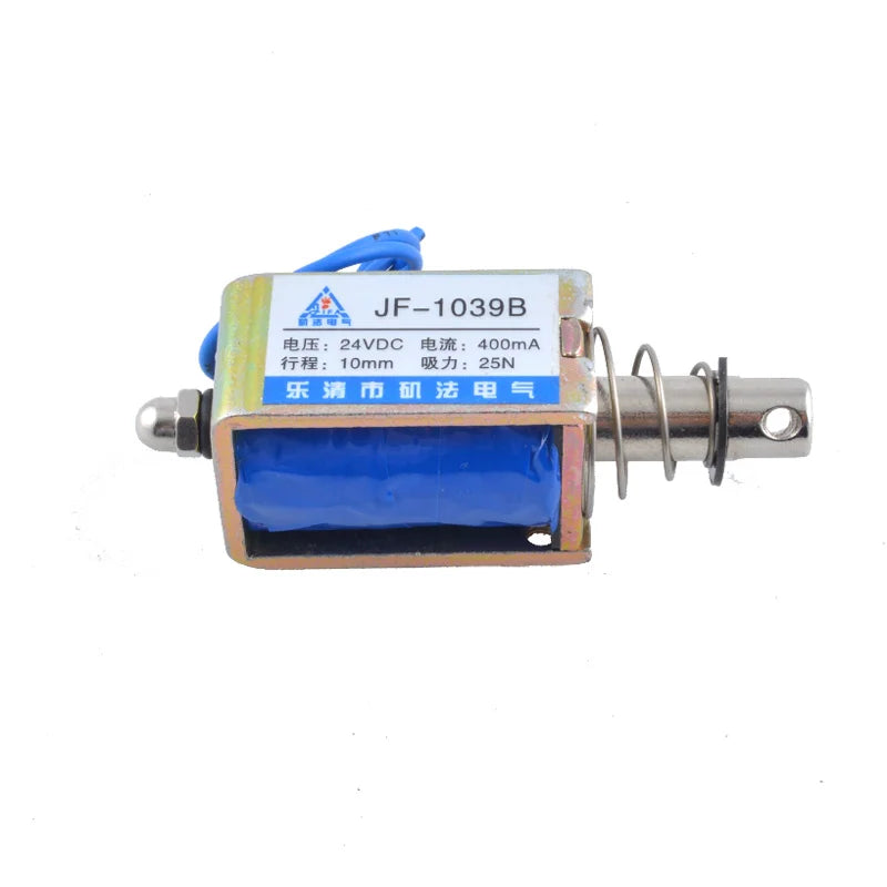 JF-1039 1039B DC 12V 25N Stroke 10mm Pull Push Type Linear Solenoid Electromagnet