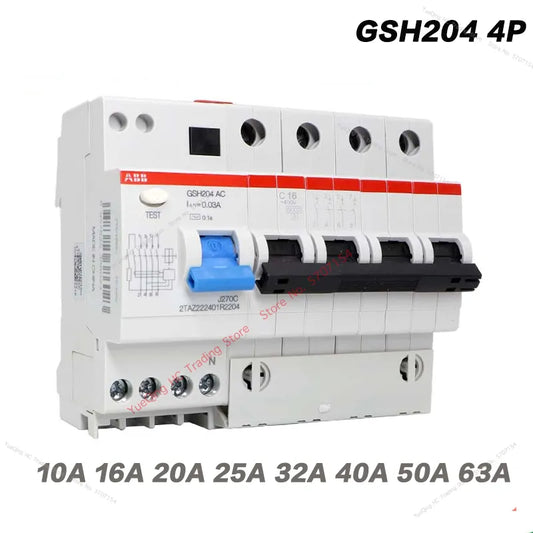 ABB Electric GSH204 4P AC-C 40A 63A 30MA Mini AIR Leakage circuit breaker protection switch Residual current operation device