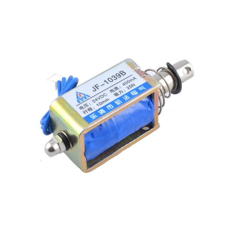 JF-1039 1039B DC 12V 25N Stroke 10mm Pull Push Type Linear Solenoid Electromagnet