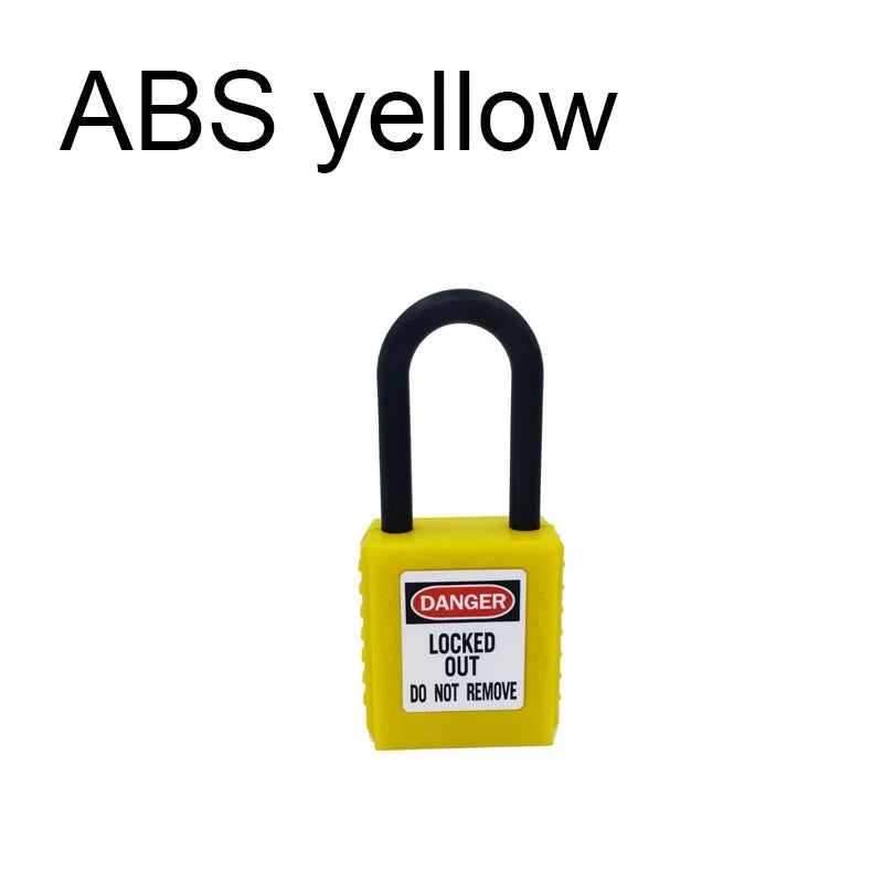 ABS Lock Security Padlock Engineering Lock Plastic Shackle Steel 38mm Nylon Non Conductive Safety Padlock with 2 Unique Key