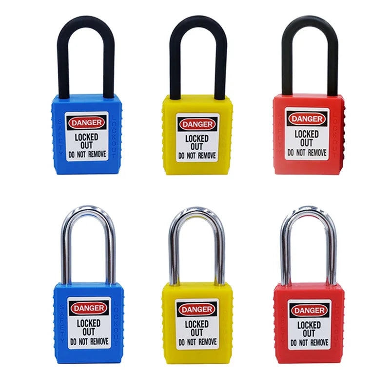 LOTO safety padlock, lockout tagout padlock, 38mm safety padlock, non conductive padlock, nylon shackle padlock, abs safety padlock,
industrial lockout padlock, electrical isolation padlock, unique key padlock, loto lock