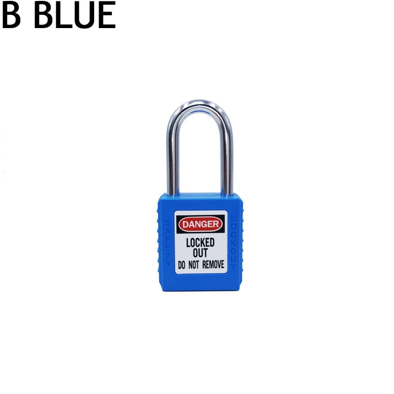 ABS Lock Security Padlock Engineering Lock Plastic Shackle Steel 38mm Nylon Non Conductive Safety Padlock with 2 Unique Key