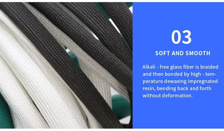1/5M ID 1mm ~ 40 mm Braided Fiberglass Sleeve 600 Deg.C High Temperature Chemical Glass Fiber Tube Fiberglass Sleeving