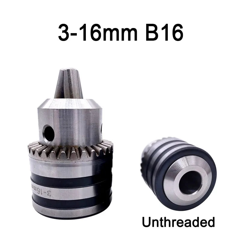 1pcs Thread Drill Chuck 1-13mm 3-16mm B16 B18 1/2 Conversion Drill Chuck Wrench Into Electric Drill Keyless 3 Jaw Chuck