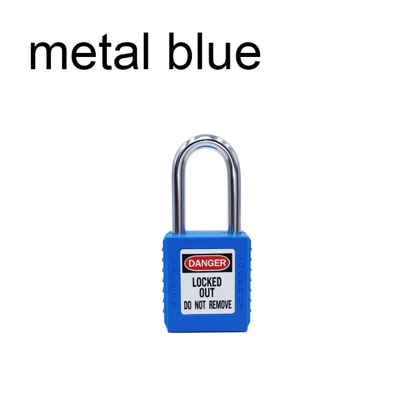 ABS Lock Security Padlock Engineering Lock Plastic Shackle Steel 38mm Nylon Non Conductive Safety Padlock with 2 Unique Key