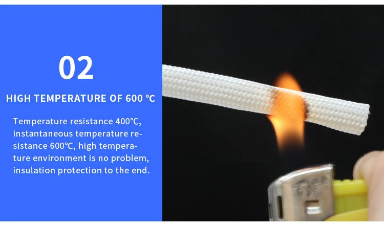 1/5M ID 1mm ~ 40 mm Braided Fiberglass Sleeve 600 Deg.C High Temperature Chemical Glass Fiber Tube Fiberglass Sleeving