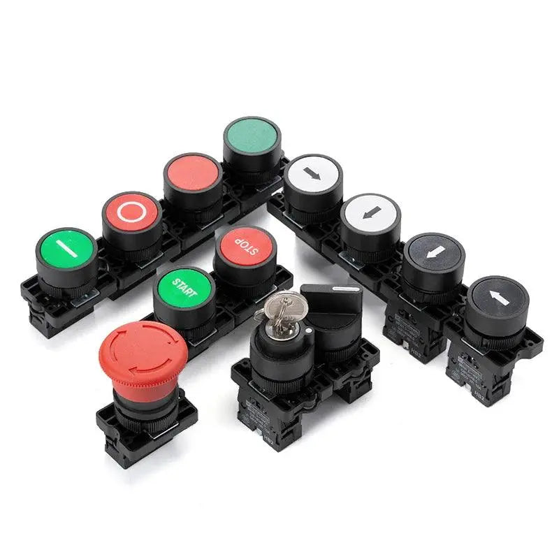 XB2 1NC / NO momentary self-reset button switch 22mm start stop button, flat touch switch button with arrow symbol power starter - electrical center b2c