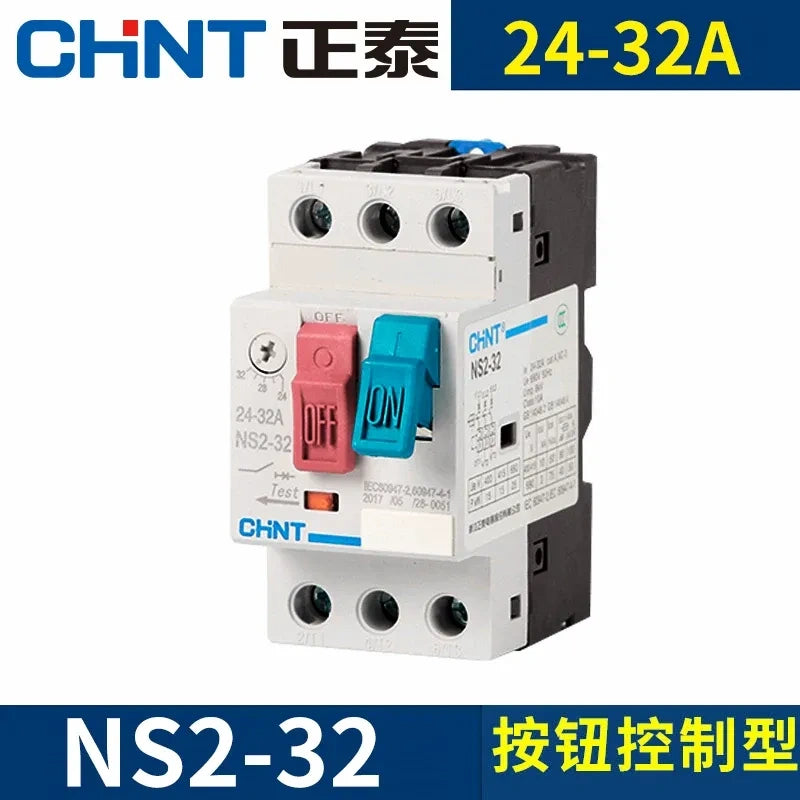 mpcb ns2-25 three phase motor starter,24~32a din rail overload phase failure protection switch