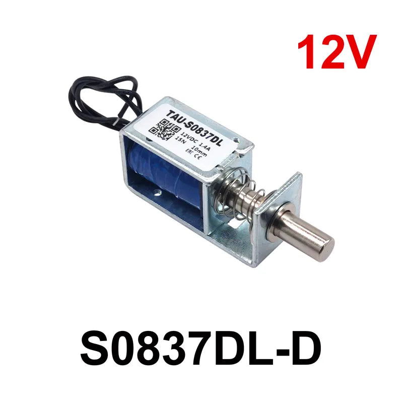 1Pc TAU-S0837DL DC 6V 12V 24V Electric Locks Electromagnet Stroke 10mm Magnetic Lock for the Cabinet Door Lock