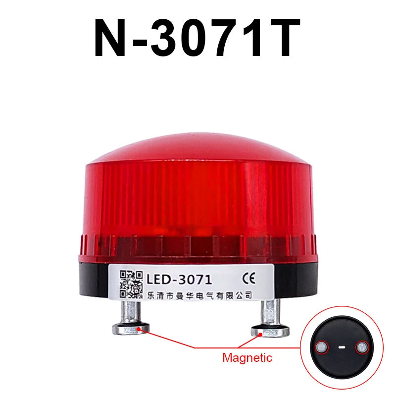 Strobe Signal Warning light with alarm sound buzzer N-3071 12V 24V 220V LED Lamp small Flashing Light Indicator lights LTE-5061