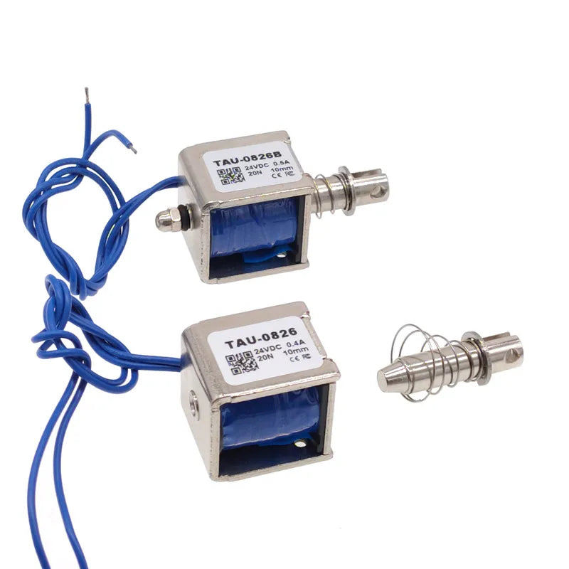 TAU-0826B Electric Magnet 2kg/20N 0826 Stroke 10mm 6V Pull Push 24V 12V Solenoid Electromagnet