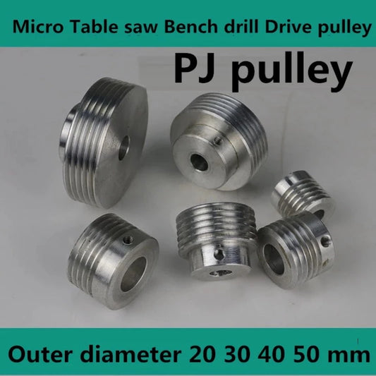 NEW Multi-groove Wedge Belt Pulley PJ Micro Table Saw Drill Lathe Bead Machine Motor Spindle Tailstock Thimble Tool Post