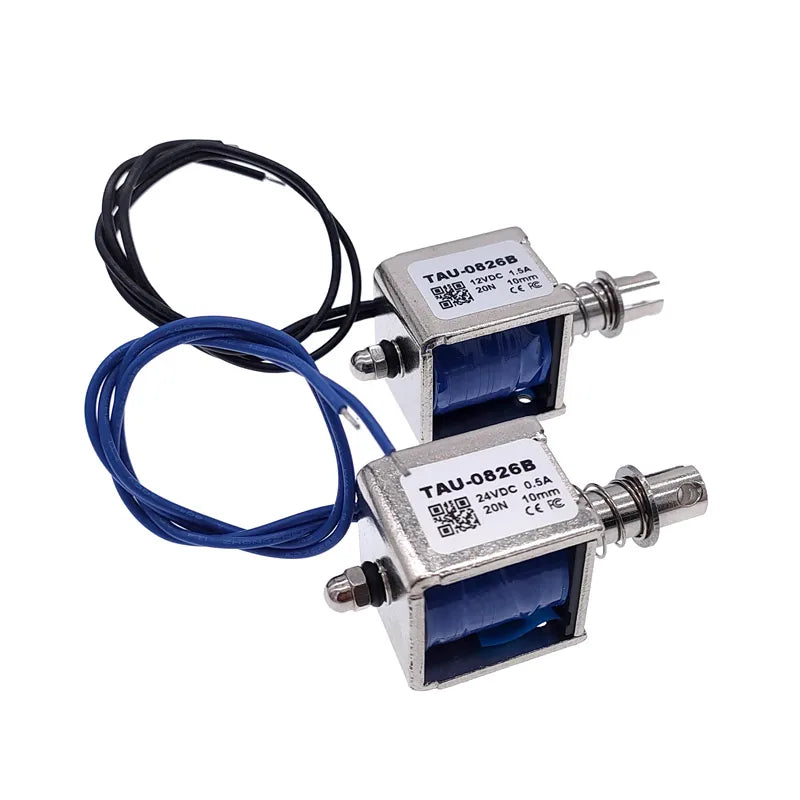 TAU-0826B Electric Magnet 2kg/20N 0826 Stroke 10mm 6V Pull Push 24V 12V Solenoid Electromagnet