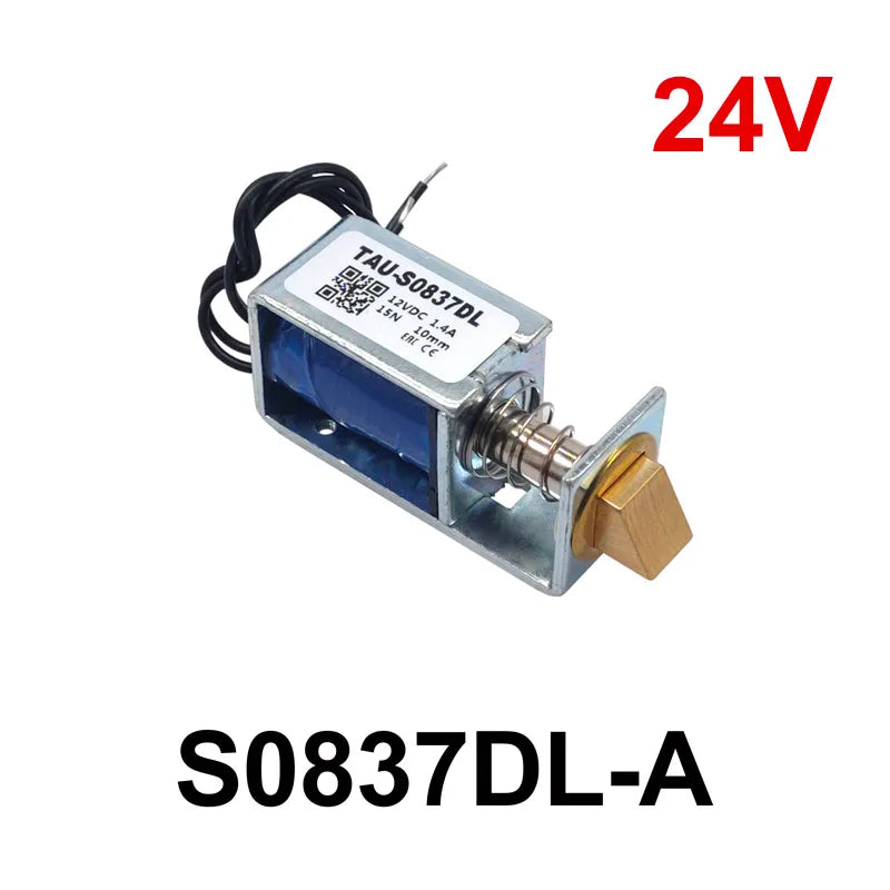 1Pc TAU-S0837DL DC 6V 12V 24V Electric Locks Electromagnet Stroke 10mm Magnetic Lock for the Cabinet Door Lock