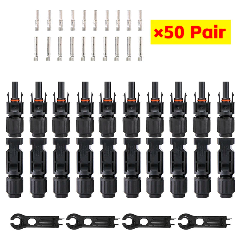 Wholesale Free shipping 10/20/50/100 Pairs Solar Plug Connector 1000V30A Solar Panel Branch Connectors for PV Cable 2.5/4/6mm2